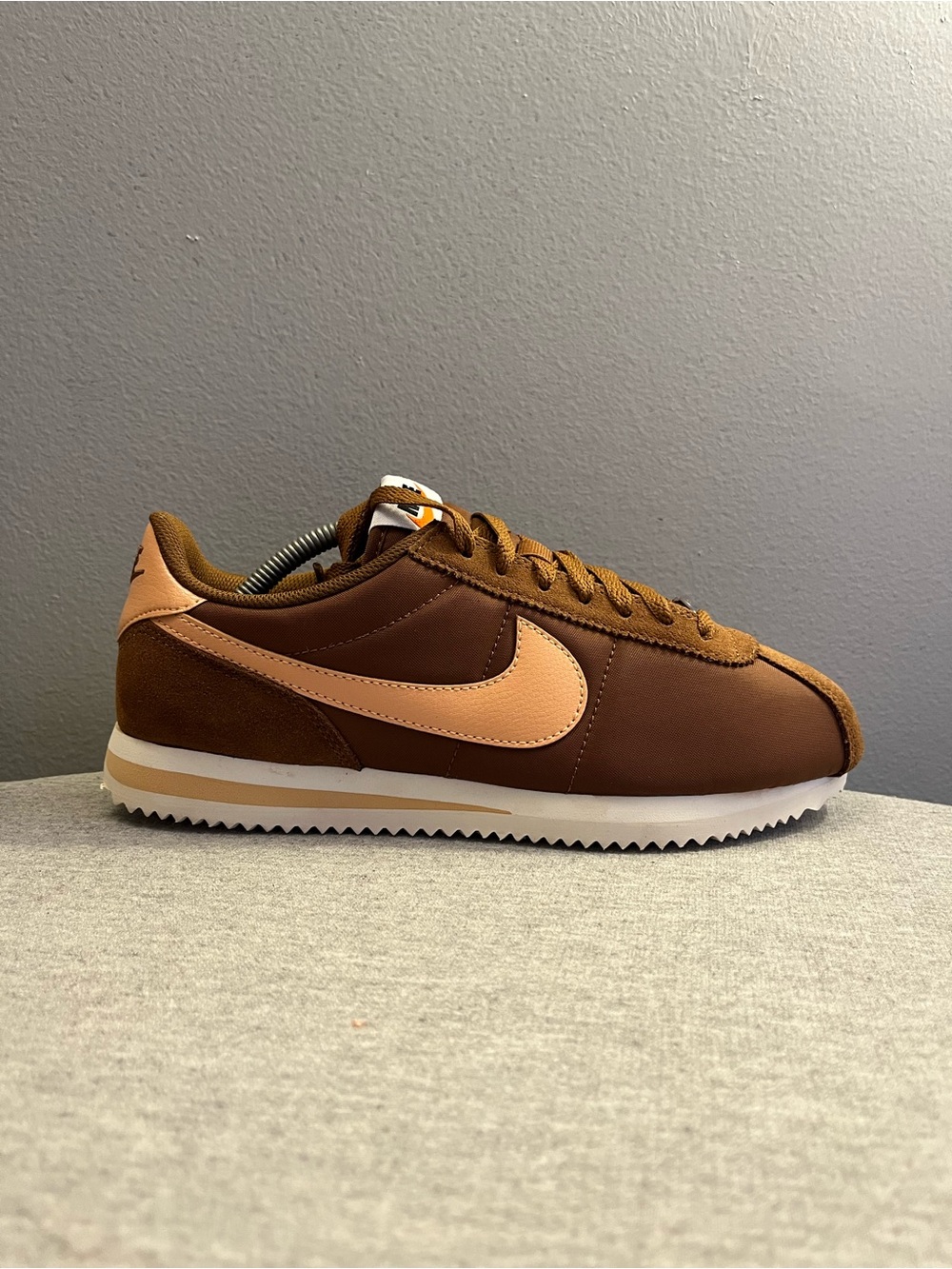 Nike Cortez Textile Sneaker British Tan Orange Chalk Women's Size 7 DZ2795-202 - Picture 2 of 11
